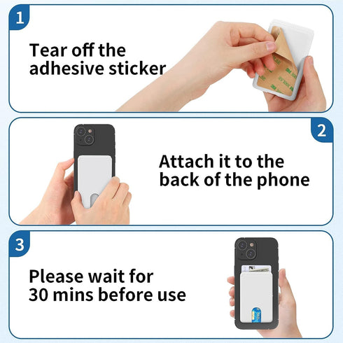 Senose Phone Card Holder, 4 Pack Stick On Wallet for Back of Phone, Compatible for iPhone, Android Phones