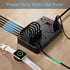 HUNIAN 5 8 6 Charger(1 Power Strip with USB Ports, Ft Extension Cord Flat Plug with Outlets, USB USB C Port), Indoor
