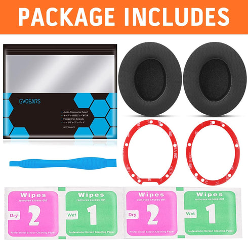 GVOEARS Mesh Fabric Ear Pads for Beats Studio 2 & 3, Noise Cancelling Memory Foam Cushions (Black)