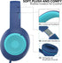 A8 Over-Ear Headphones with Microphone, Lightweight Folding Stereo Bass Headphones for Smartphone/Tablet (Blue)