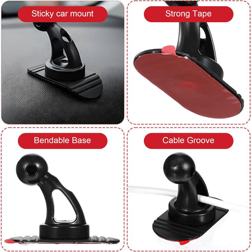 Molain 2 Pack 17mm Adhesive Ball Mount Replacement with Sticky Adhesive Pads, Sticky Ball Mount Universal Phone Holder