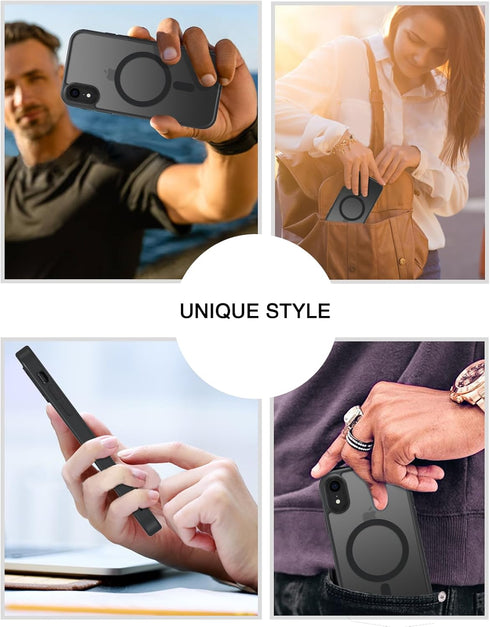 Telaso iPhone XR Case - Shockproof, Anti-Scratch, Matte Black, Full Body Protection, Compatible with MagSafe Charging.