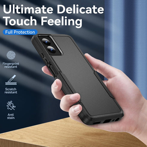 Heavy-Duty Rugged Case for Moto G Power 5G 2024, Military Grade Drop Tested with Screen Protector - Black