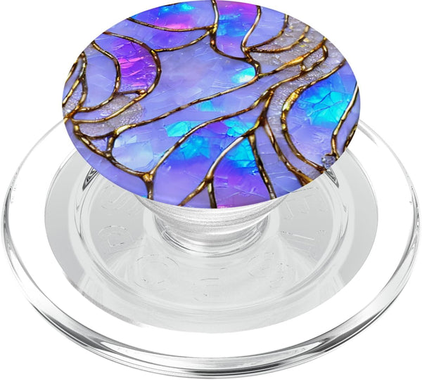 PopSockets Purple Blue Pink Mosaic Design MagSafe PopGrip for iPhone