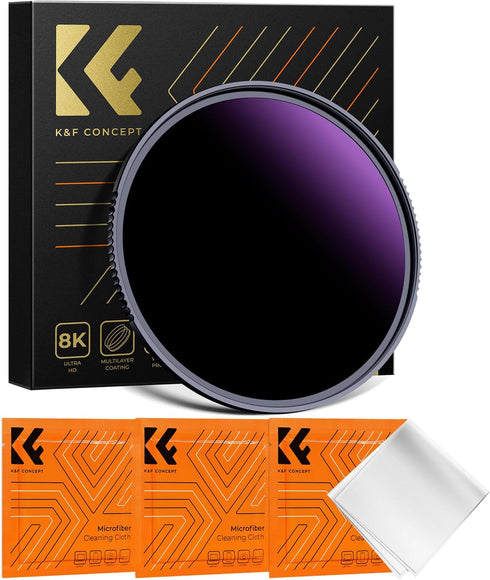 K&F Concept 52mm ND1000000 Ultra Dark ND Camera Lens Filter, 20-Stops Fixed Neutral Density with Waterproof & Scratch