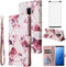 Asuwish Compatible with Samsung Galaxy S9 Plus Rose Gold Wallet Case with Tempered Glass Protector, Leather Flip Cover