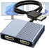 Aibilangose DisplayPort to Dual HDMI Adapter, 4K@60Hz DP to HDMI Splitter Extended Display,