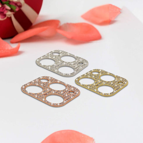 Omorro Bling Lens Protector for iPhone 12 Pro Max, 3D Glitter Crystal Diamond Camera Cover, Rose Gold (2 Pack)