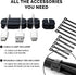 PAMO Cable Management Under Desk, Set of 2 for Easy Mounting Under-Table, with 10X Cable Ties, Desk Organizer for