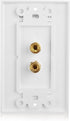 Cable Matters 2-Pack Gold Plated Speaker Wall Plate, Banana Plug Wall Plate for 1 Speaker, White
