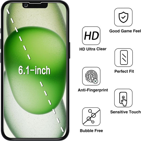 HPTech 2 Pack Privacy Screen Protector for iPhone 14 - Anti-Spy Tempered Glass 6.1-inch, Anti Scratch