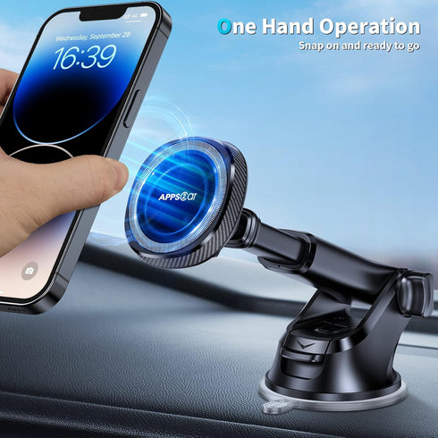APPS2Car MagSafe Car Mount, Magnetic Phone Holder for Dashboard Windshield Compatible with iPhone 15-12