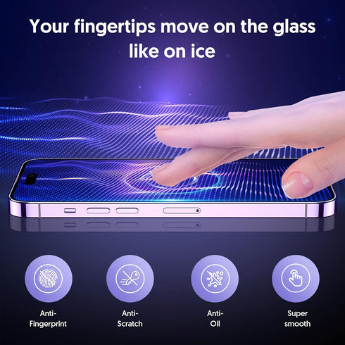 Fotbor 2 Pack Privacy Screen Protector for iPhone 14 Pro Max, Anti Spy Full Coverage Film, Shockproof 9H Tempered Glass