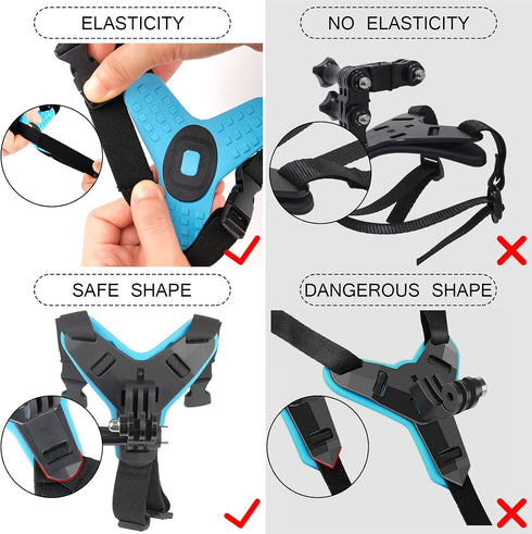 ChromLives Helmet Mount for Gopro, Updated Motorcycle Helmet Chin Strap Mount for Gopro Hero 11, 10, 9, 8, 7, 6, 5, 4,