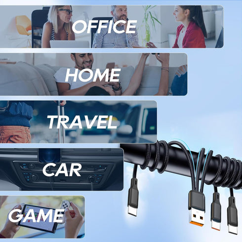 UCEC 2-Pack USB C Multi Charging Cable, 3 in 1 Braided Nylon USB C Splitter Charging Cable for Samsung Galaxy, Pixel, LG