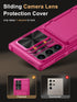 Vihibii for Samsung Galaxy S24 Ultra Case with Card Holder (4 Cards), Slide Camera Cover & Kickstand, Shockproof Rugged