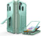 ExoGuard Rubber Shockproof Full-Body Case for Samsung Galaxy A21, Green with Built-in Screen Protector & Kickstand