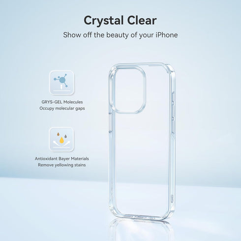 CASEKOO Crystal Clear iPhone 15 Pro Case - 10FT Mil-Grade Protection, Never Yellow Technology, Slim Transparent Cover