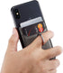 Phone Card Holder with Ring Grip for Back of Phone, Adhesive Stick-on Credit Card Wallet Pocket for Smartphones (Gun