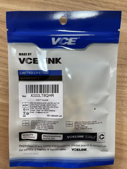 VCE Coaxial Cable Connector, RG6 F-Type Gold Plated Adapter, Female to Female, 5-Pack