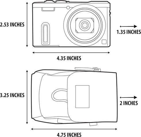 USA Gear Small Camera Bag for Ricoh GR III, Sony Cybershot, Nikon Coolpix, Kodak Pixpro FZ55 - Weather Resistant