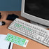 Larrel 4 Pcs Keyboard Stickers, Universal Keyboard Replacement Letters Colorful Keyboards Stickers Letters for PC