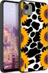 Soft TPU Ultra-Thin Case for Nokia C110, Cow Print Sunflowers, Flexible Anti-Scratch Shockproof