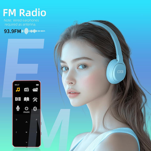 CONODO Mp3 128GB Mp3 32GB Player Bluetooth with Speaker,HiFi Sound Music Player with Bluetooth,FM Radio, Recorder