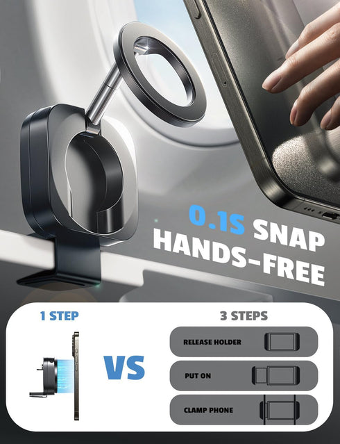 LISEN Universal Flight Airplane Phone Holder Mount for Magsafe Accessories, Handsfree Plane Phone Holder Travel Essentials for MagSafe Car Mount Cell Phone Holder Travel Must Haves Flying fits iPhone