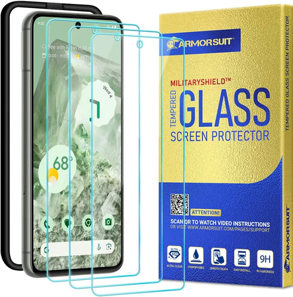 ArmorSuit 3 Pack Glass Screen Protector for Google Pixel 8, Tempered Glass MilitaryShield Case Friendly with Alignment