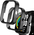 2 Pack Protective Case for TOZO S3 Smart Watch, Hard PC Bumper Cover with Built-in Tempered Glass, Black (Not for TOZO