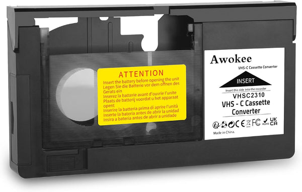 awokee VHS-C Cassette Adapter Compatible with VHS-C SVHS Camcorders JVC RCA Panasonic Motorized