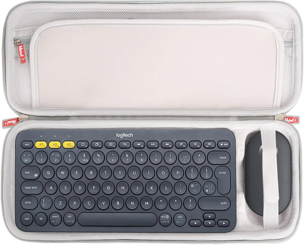 Mchoi Hard Case for Logitech Pebble Keys 2 Combo K380s K380 Wireless Keyboard + M355 Mouse, Grey Case Only