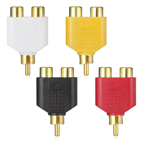 Eldraqth RCA Splitter, RCA Y Splitter Adapter 2 Female to 1 Male AV