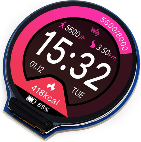 Bicool 1.28inch Round LCD IPS Module 240x240 Resolution 65K RGB Colors SPI Interface