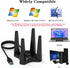 USB WiFi Adapter for Desktop PC, AC1900 Dual Band Wireless Network Adapter, 2.4GHz/5GHz High Gain Antennas, Supports