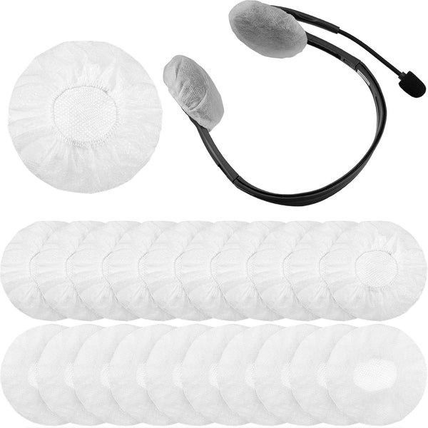 100 Pieces Disposable Headphone Ear Covers, Sanitary Non-Woven Stretch Earpad Covers