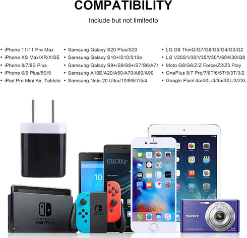 USB Charger Adapter, 1A Cube Charger Block 10PC Single Port Wall Outlet Charger for iPhone 14/13/12/11 Pro