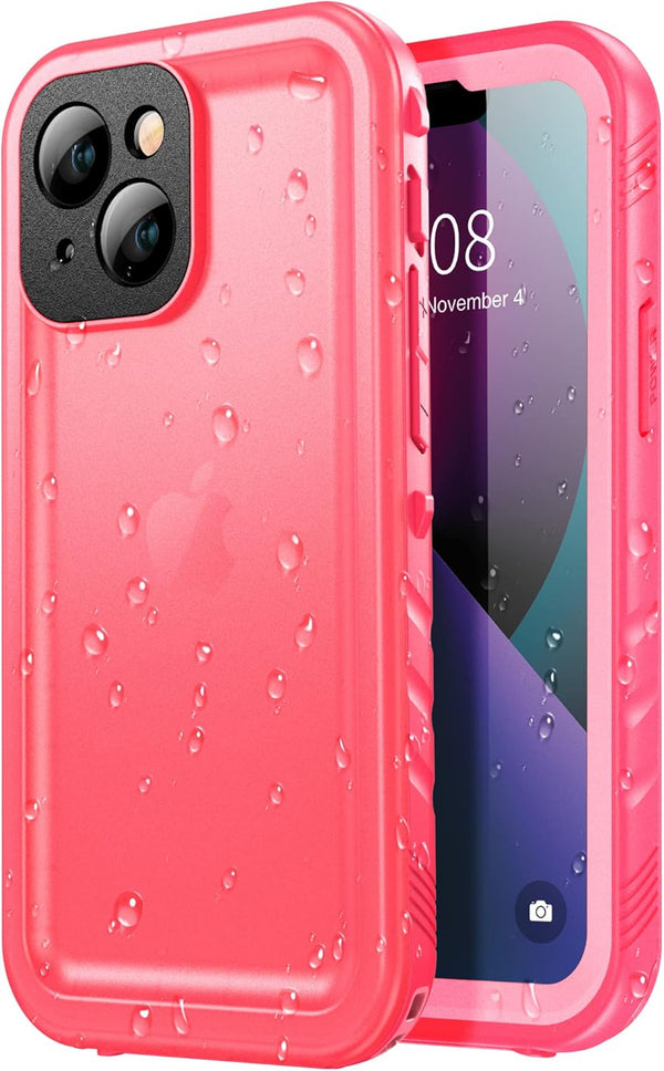 SPORTLINK Waterproof Case Compatible with iPhone 13 Mini - Full Body Shockproof Dustproof Phone Protector (Pink)