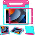 LTROP Kids Case for iPad 9th/8th/7th Generation - Turquoise and Rose Handle Stand Case for 10.2 iPad