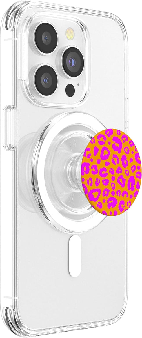 PopSockets PopGrip for MagSafe - Cheetah Leopard Pattern Pink Orange