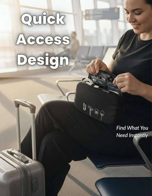 Backpack Digital Accessory Pouch Portable Travel Organizer Bag for Cables Chargers Earbuds Power Banks SD Cards USB