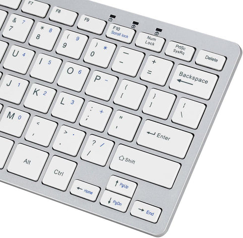iKKEGOL USB Slim Mini Wired 78 Key Small Super Thin Compact Keyboard for Desktop Laptop PC, White