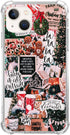 Retro Aesthetic Christmas Holiday Collage Case for iPhone 13, Gingerbread and Tree Pattern, Unique TPU Bumper Cover for