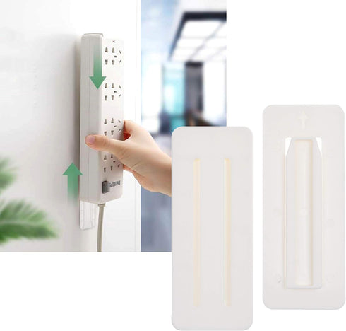 Self Adhesive Power Strip Holder 4 Pack, No Drill Extension Block Wall Mount Fixator for Home, Kitchen, Office