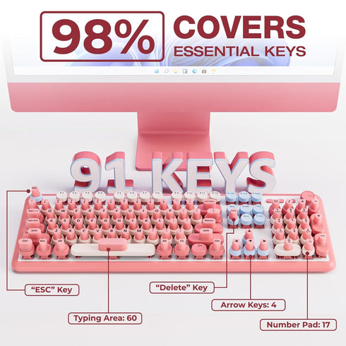 91PCS Udefineit Long Nails Keyboard Stickers, Self-Adhesive Keyboard Bubbles for Long Nails Typing and Gaming