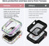 Tensea [2 in 1 for Waterproof Apple Watch Screen Protector Case Series 9 8 7 45mm Accessories, iWatch Hard Diamond Front & Back Bumper Case with Tempered Glass Film, Bling Face Cover Women, 45 mm
