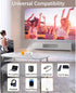 Mini Projector, 1080P Full HD Video Projector for Outdoor Home Theater, Hifi Stereo Speakers, HDMI, USB, AV