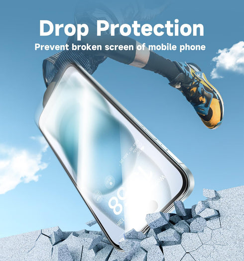 MAGIC JOHN iPhone 15 Tempered Glass Screen Protector 6.1" - 2 Pack, Bubble Free, HD Clear, Dynamic Island Compatible.