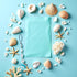 Dwuww Light Blue Ocean Shell Phone Chain Strap Fish Charm Star Beaded Keychain Phone Lanyard Acrylic Keyring Bag